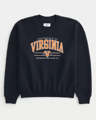 Boxy University of Virginia Graphic Crew Sweatshirt,Boxy University of Virginia Graphic Crew Sweatshirt