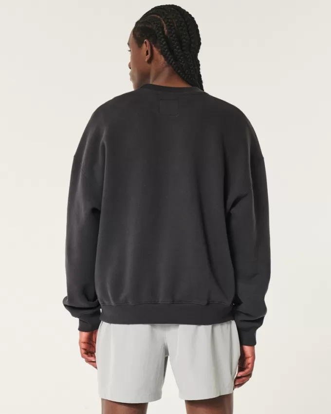 Boxy University of Wisconsin Graphic Crew Sweatshirt,Boxy University of Wisconsin Graphic Crew Sweatshirt