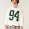 Boxy Varsity Crew Sweater,Boxy Varsity Crew Sweater