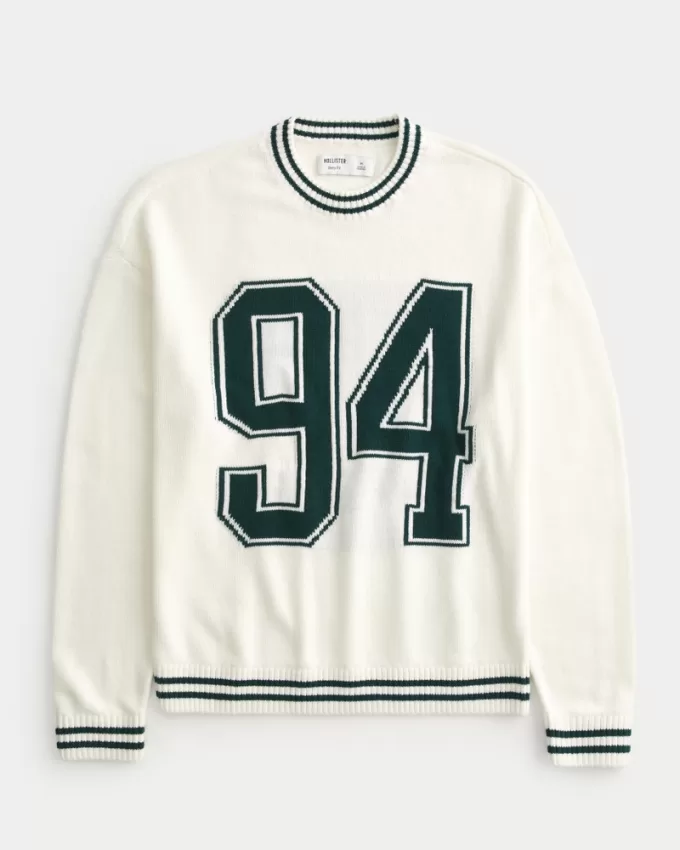 Boxy Varsity Crew Sweater,Boxy Varsity Crew Sweater