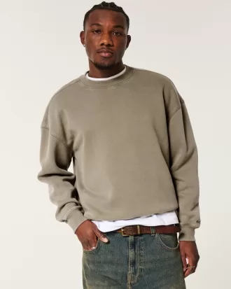 Boxy Washed Crew Sweatshirt,Boxy Washed Crew Sweatshirt