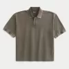 Boxy Washed Crop Polo,Boxy Washed Crop Polo