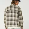 Boxy Washed Flannel Shirt,Boxy Washed Flannel Shirt