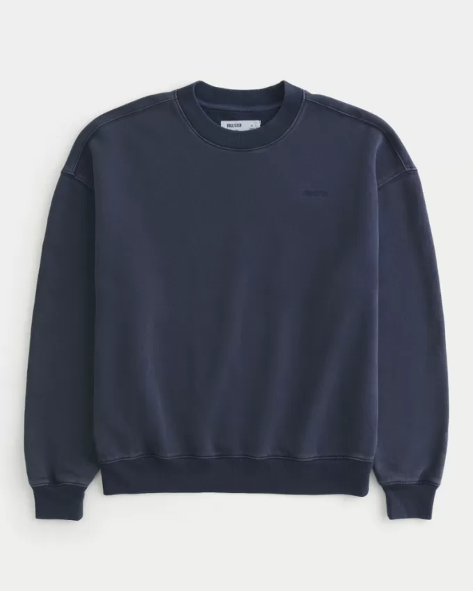 Boxy Washed Logo Crew Sweatshirt,Boxy Washed Logo Crew Sweatshirt