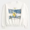 Boxy West Virginia University Graphic Crew Sweatshirt,Boxy West Virginia University Graphic Crew Sweatshirt