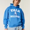 Boxy Yale Bulldogs Graphic Hoodie,Boxy Yale Bulldogs Graphic Hoodie