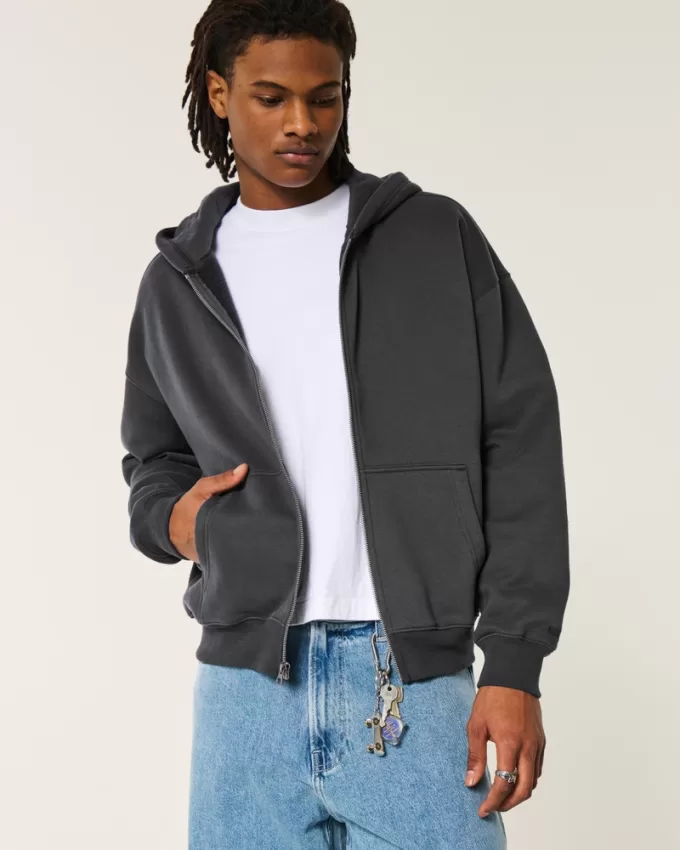 Boxy Zip-Up Hoodie,Boxy Zip-Up Hoodie