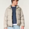 Boxy Zip-Up Puffer Jacket,Boxy Zip-Up Puffer Jacket