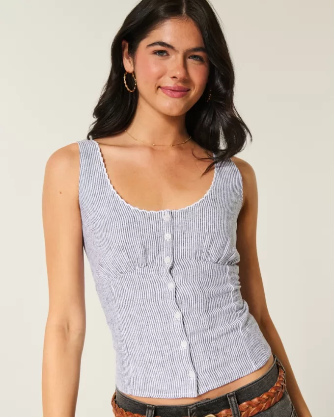 Button-Through Top,Button-Through Top