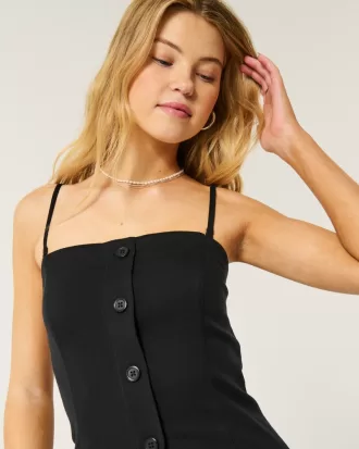 Button-Through Tube Top,Button-Through Tube Top