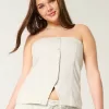 Button-Through Tube Top,Button-Through Tube Top