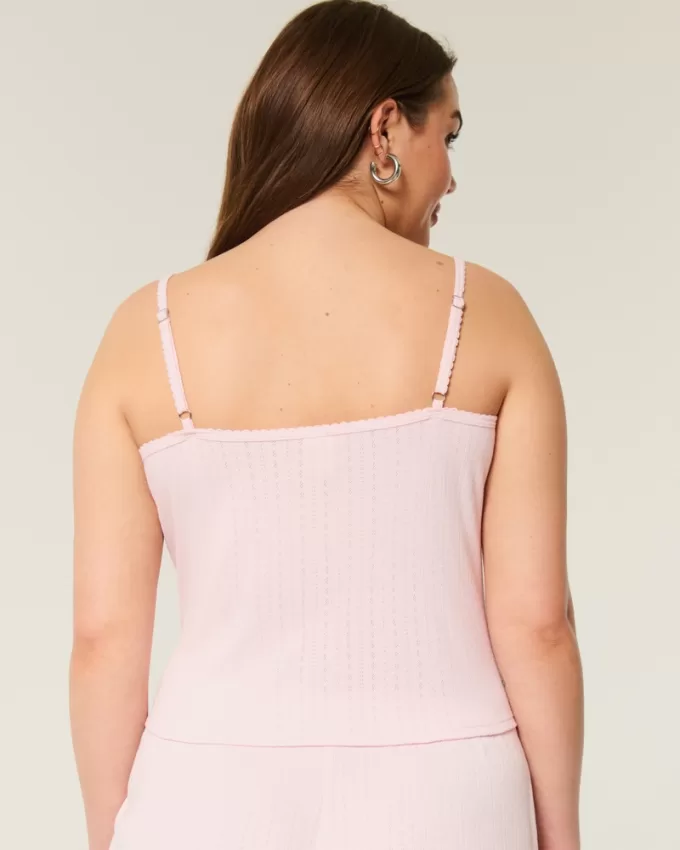 Cozy Pointelle Bow Tank,Cozy Pointelle Bow Tank