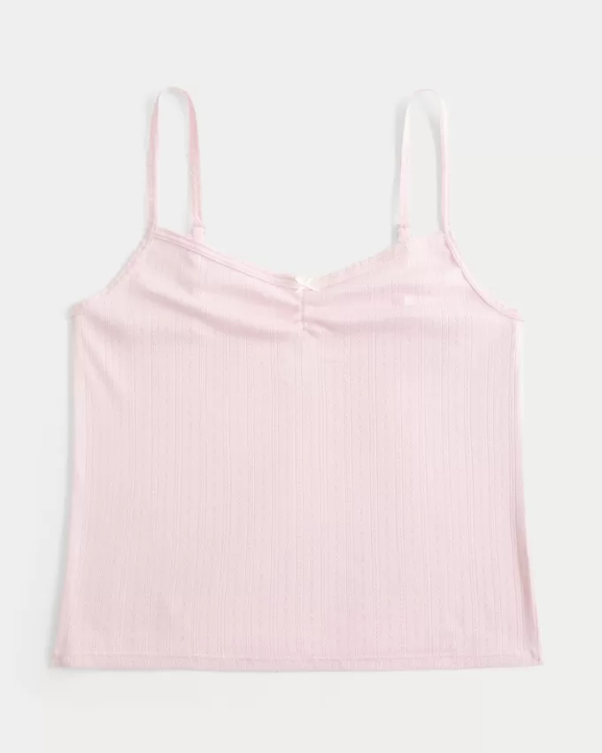 Cozy Pointelle Bow Tank,Cozy Pointelle Bow Tank