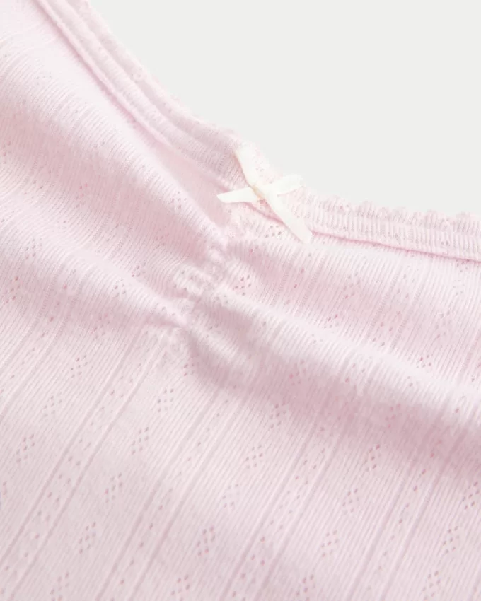 Cozy Pointelle Bow Tank,Cozy Pointelle Bow Tank