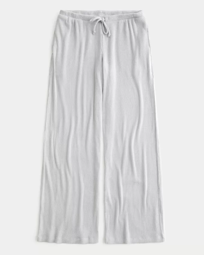 Cozy Ribbed Drawstring Baggy Pants,Cozy Ribbed Drawstring Baggy Pants