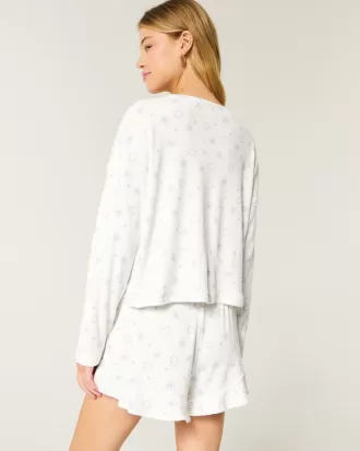 Cozy Ribbed Pajama Top & Shorts Set,Cozy Ribbed Pajama Top & Shorts Set