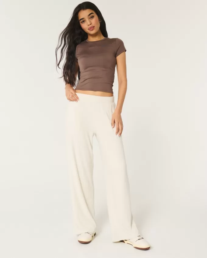 Cozy Ribbed Wide-Leg Pants,Cozy Ribbed Wide-Leg Pants