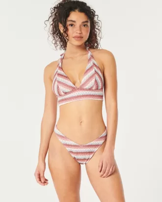 Crochet-Style High-Leg Cheeky Bikini Bottom,Crochet-Style High-Leg Cheeky Bikini Bottom