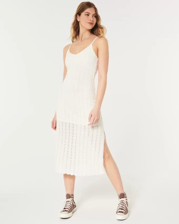 Crochet-Style Midi Dress,Crochet-Style Midi Dress