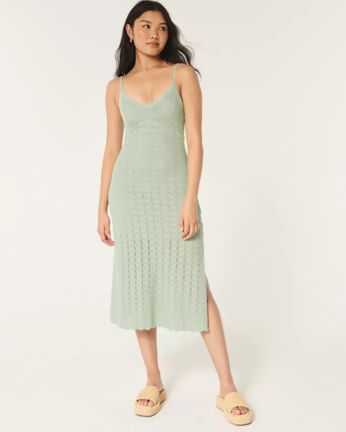 Crochet-Style Midi Dress,Crochet-Style Midi Dress