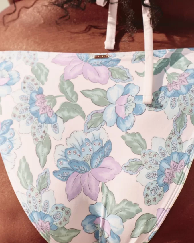 Crochet-Style Mixed High-Leg Cheeky Bikini Bottom,Crochet-Style Mixed High-Leg Cheeky Bikini Bottom