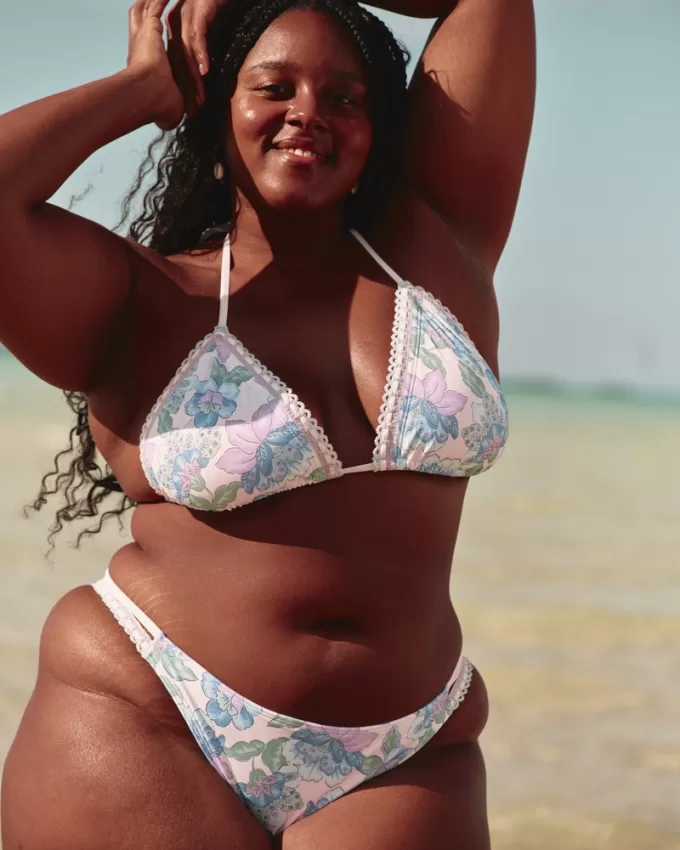 Crochet-Style Mixed High-Leg Cheeky Bikini Bottom,Crochet-Style Mixed High-Leg Cheeky Bikini Bottom