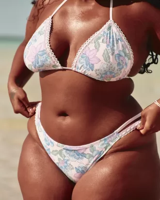 Crochet-Style Mixed Triangle Bikini Top,Crochet-Style Mixed Triangle Bikini Top