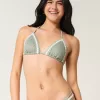 Crochet-Style Mixed Triangle Bikini Top,Crochet-Style Mixed Triangle Bikini Top