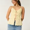 Crochet-Style Tie-Front Sweater Tank,Crochet-Style Tie-Front Sweater Tank