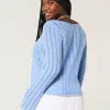 Crochet-Style Tie-Front Textured Sweater,Crochet-Style Tie-Front Textured Sweater