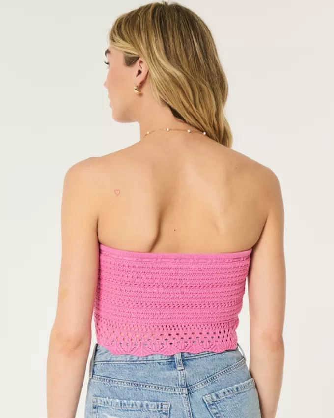 Crochet-Style Tube Top,Crochet-Style Tube Top