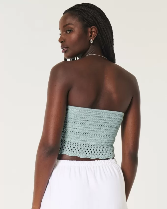 Crochet-Style Tube Top,Crochet-Style Tube Top