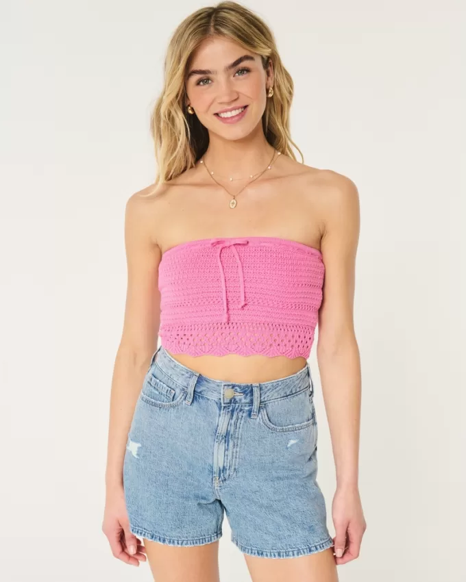Crochet-Style Tube Top,Crochet-Style Tube Top