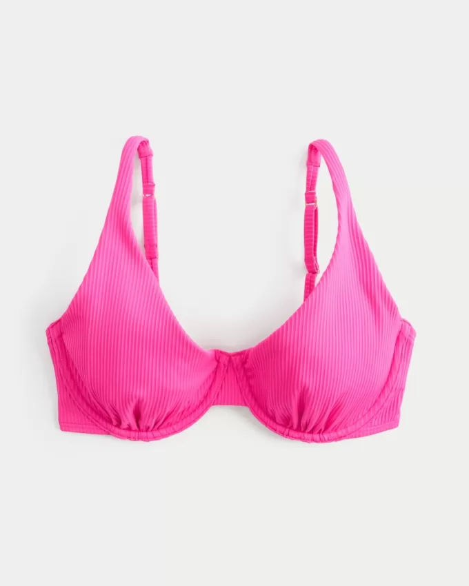 Curvy High Apex Ribbed Underwire Bikini Top,Curvy High Apex Ribbed Underwire Bikini Top