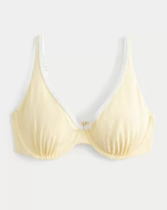 Curvy High Apex Ribbed Underwire Bikini Top,Curvy High Apex Ribbed Underwire Bikini Top