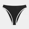 Curvy High-Leg High-Waist Ribbed Cheeky Bikini Bottom,Curvy High-Leg High-Waist Ribbed Cheeky Bikini Bottom