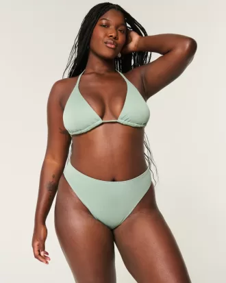Curvy High-Leg High-Waist Ribbed Cheeky Bikini Bottom,Curvy High-Leg High-Waist Ribbed Cheeky Bikini Bottom