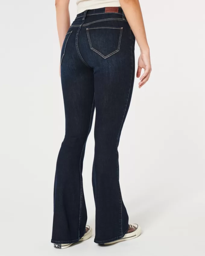 Curvy High-Rise Dark Wash Flare Jeans,Curvy High-Rise Dark Wash Flare Jeans