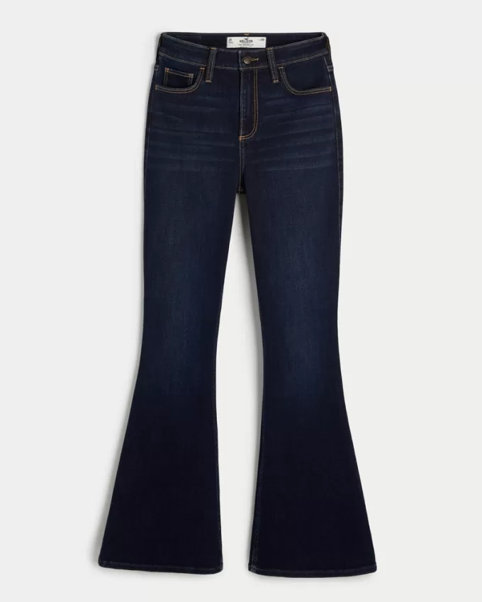 Curvy High-Rise Dark Wash Flare Jeans,Curvy High-Rise Dark Wash Flare Jeans