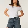 Curvy High-Rise Dark Wash Relaxed Denim Shorts 5″,Curvy High-Rise Dark Wash Relaxed Denim Shorts 5″