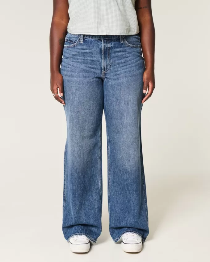 Curvy High-Rise Medium Wash Baggy Jeans,Curvy High-Rise Medium Wash Baggy Jeans