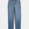 Curvy High-Rise Medium Wash Straight Jeans,Curvy High-Rise Medium Wash Straight Jeans
