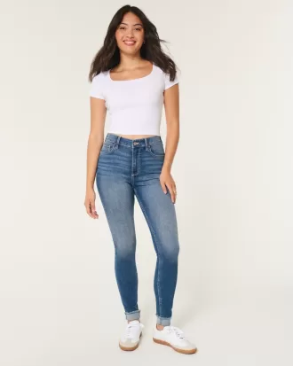 Curvy High-Rise Medium Wash Super Skinny Jeans,Curvy High-Rise Medium Wash Super Skinny Jeans