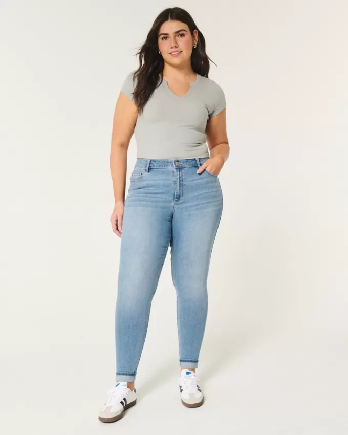 Curvy High-Rise Medium Wash Super Skinny Jeans,Curvy High-Rise Medium Wash Super Skinny Jeans