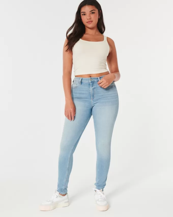 Curvy High-Rise Medium Wash Super Skinny Jeans,Curvy High-Rise Medium Wash Super Skinny Jeans