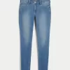 Curvy Low-Rise Medium Wash Super Skinny Jeans,Curvy Low-Rise Medium Wash Super Skinny Jeans