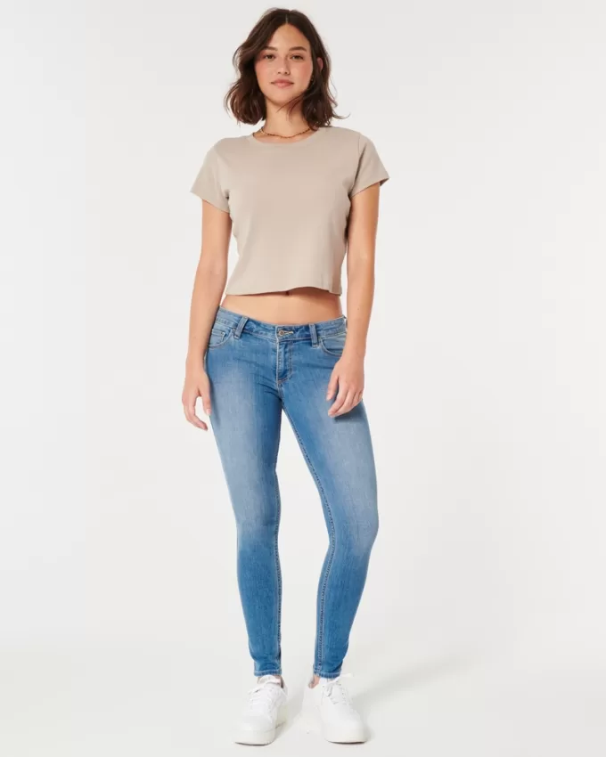 Curvy Low-Rise Medium Wash Super Skinny Jeans,Curvy Low-Rise Medium Wash Super Skinny Jeans