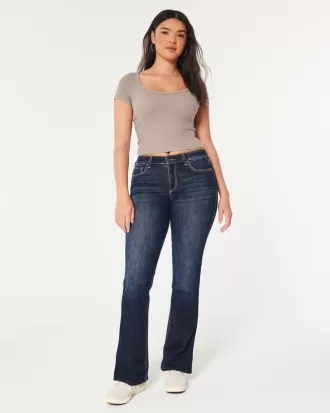 Curvy Mid-Rise Dark Wash Boot Jeans,Curvy Mid-Rise Dark Wash Boot Jeans