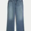 Curvy Mid-Rise Medium Wash Baggy Jeans,Curvy Mid-Rise Medium Wash Baggy Jeans