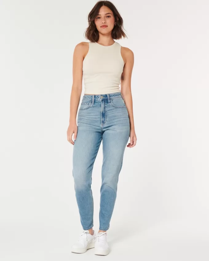 Curvy Ultra High-Rise Medium Wash Mom Jeans,Curvy Ultra High-Rise Medium Wash Mom Jeans